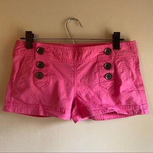 EXPRESS Hot Pink Shorts with Black Buttons Size 2